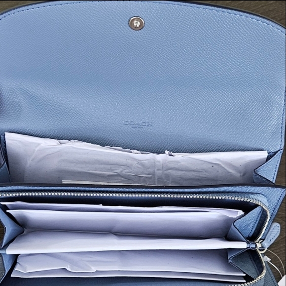 NEW Coach Slim Envelope Wallet Blue - Picture 5 of 14